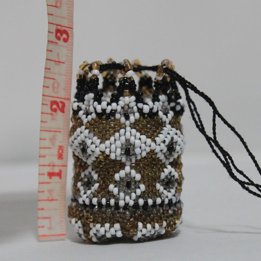 Handcrafted Small Mini Glass Bead Drawstring - Picture 6 of 10